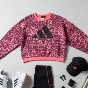 Adidas Crew Hazy Rose All Over Print Sweatshirt